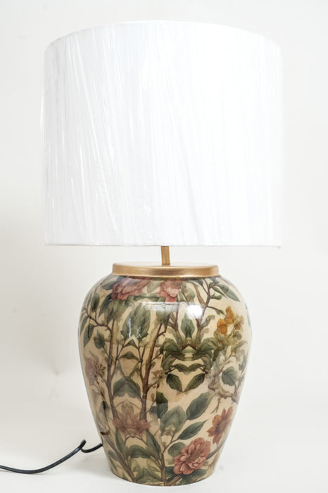 Tischlampe emailliert mit Papagei 34x60 cm