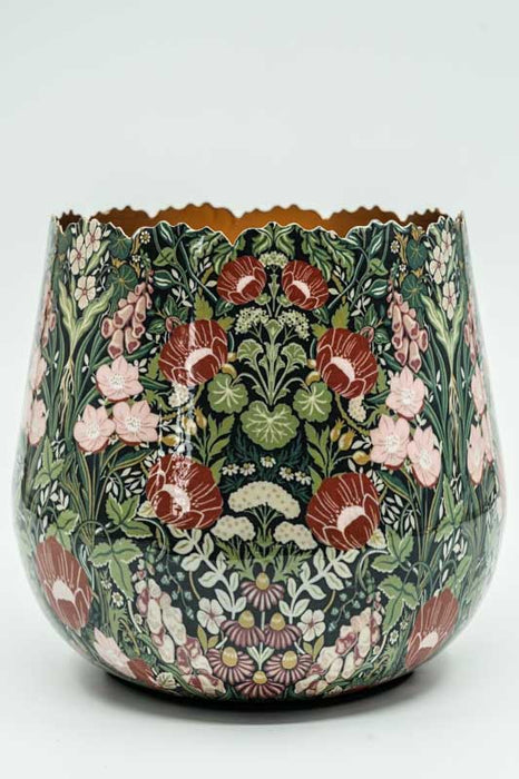 Blumenübertopf rund emailliert Blumenmeer 20x19cm