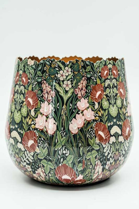 Blumenübertopf rund emailliert Blumenmeer 20x19cm