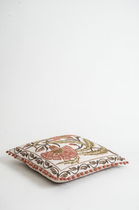 Zierkissen Baumwolle Blumen 40x40cm