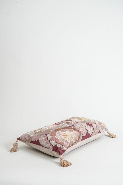 Zierkissen Baumwolle Blumenmuster 35x60cm