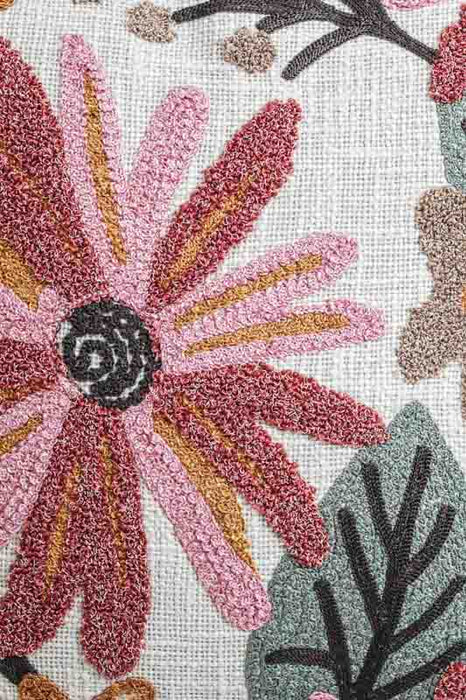 Decorative cushion cotton flower leaves 40x40cm