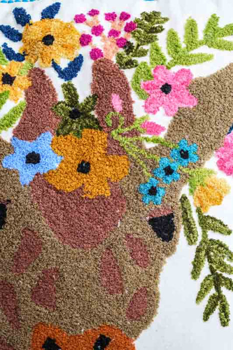 Coussin décoratif coton girafe 45x45cm