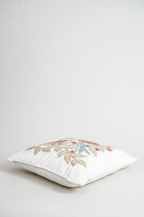 Decorative cushion cotton birds and flowers 45x45cm