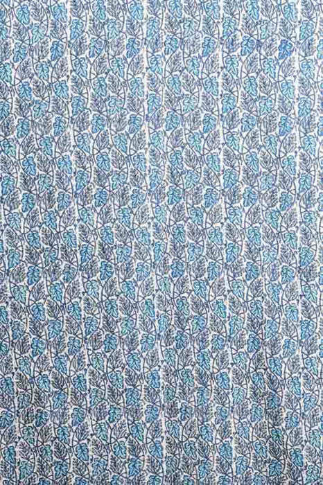 Couvre-lit en coton Kantha, 220x270cm, blanc/bleu/multicolore