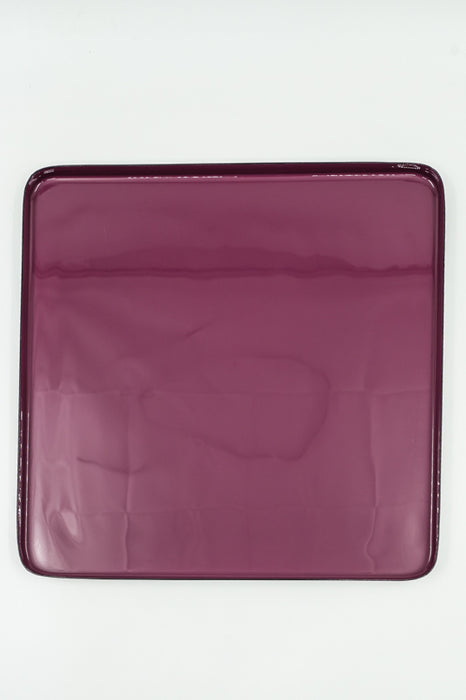 Plateau de service émaillé, noir/violet, 30 x 30 x 2 cm