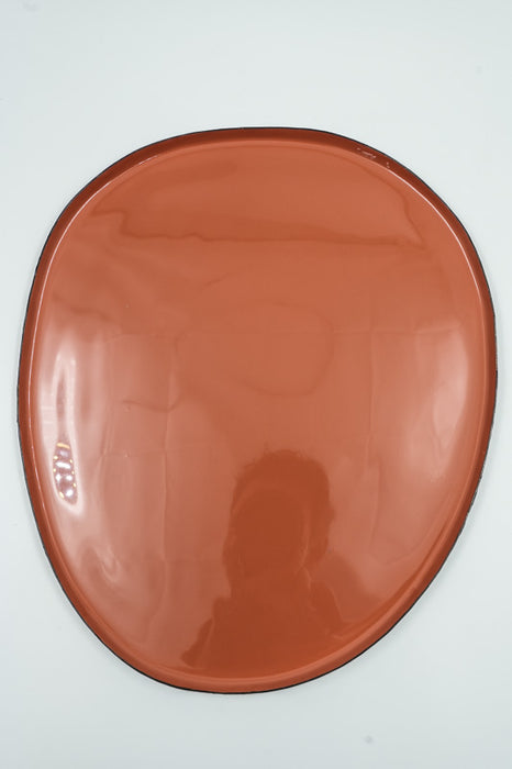 Serviertablett oval emailliert schwarz/ocker 32x27x1cm