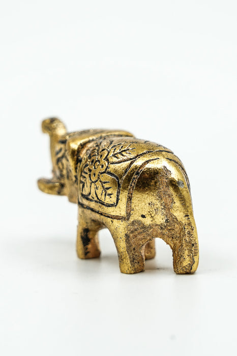 Decorative elephant, aluminum, gold-colored, small, 5.5x2.5 cm