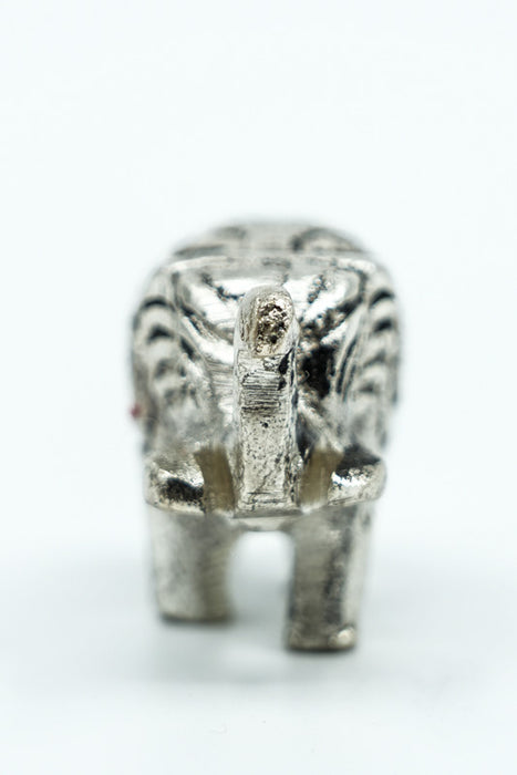 Éléphant décoratif, aluminium, couleur argentée, petit format, 5,5 x 2,5 cm