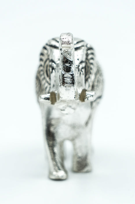 Decorative elephant, aluminum, silver-colored, medium size, 8.5x6 cm