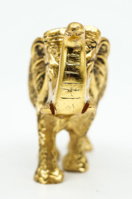 Éléphant décoratif, aluminium, couleur or, grand format, 15 x 10 cm