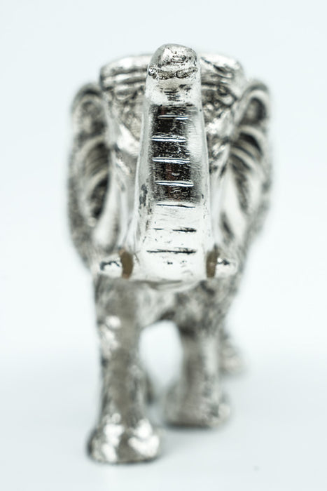 Decorative elephant, aluminum, silver-colored, large, 15x10 cm