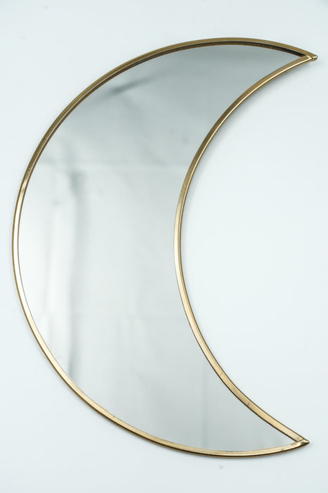 Brass crescent mirror, large, 24.5 x 10 cm