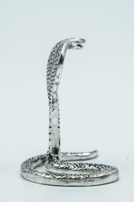 Porte-encens Cobra, en aluminium argenté, style antique