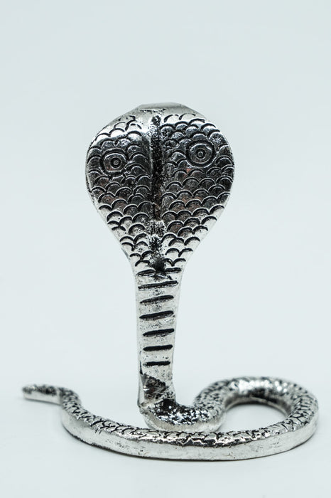 Porte-encens Cobra, en aluminium argenté, style antique
