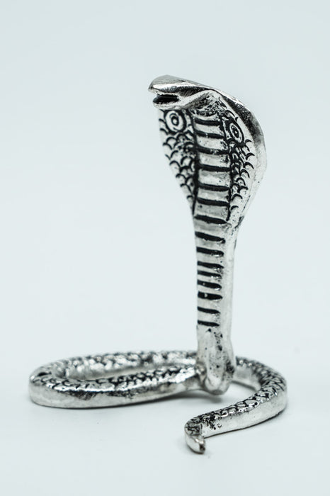 Porte-encens Cobra, en aluminium argenté, style antique