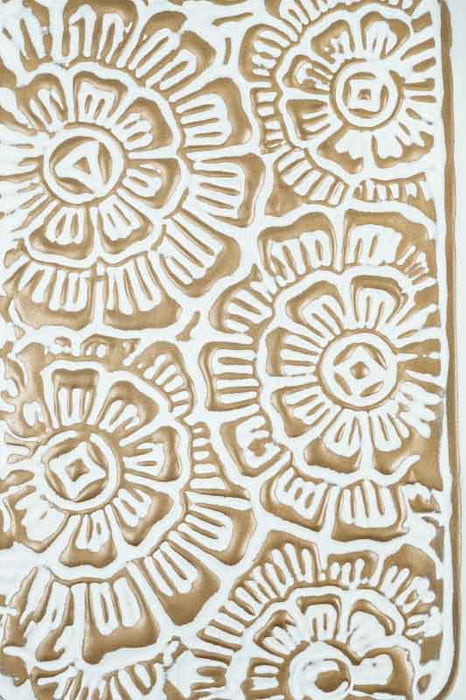 Serving tray, hammered gold &amp; white wash, small, 31x21x2cm