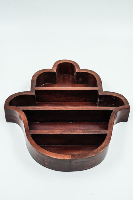 Decorative shelf mango wood Hamsa hand 30x20cm