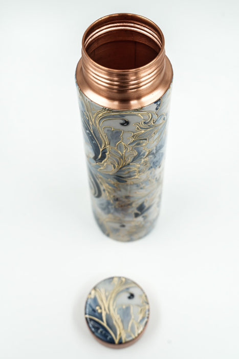 Kupferflasche Muster blau/beige 950ml