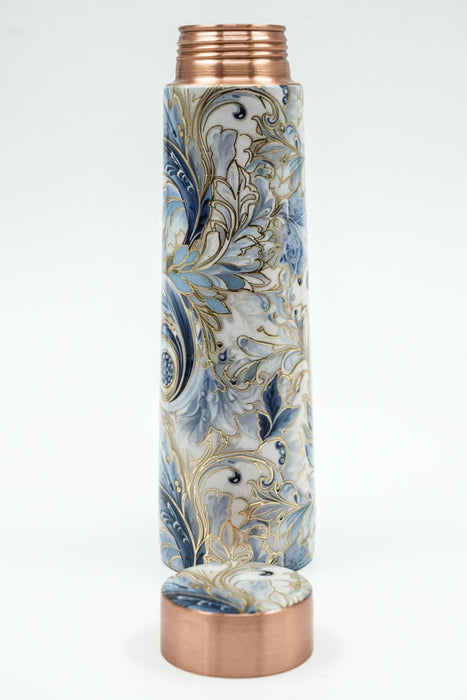 Kupferflasche Muster blau/beige 950ml