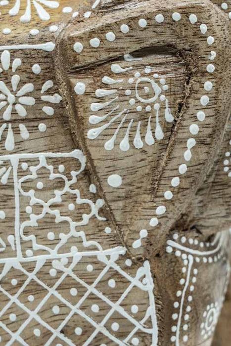 Elephant Mangoholz bemalt 21.25x9x21.25 cm