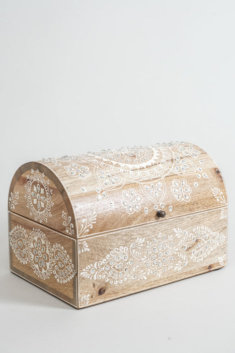 Treasure chest painted mango wood 30x20x18.75cm