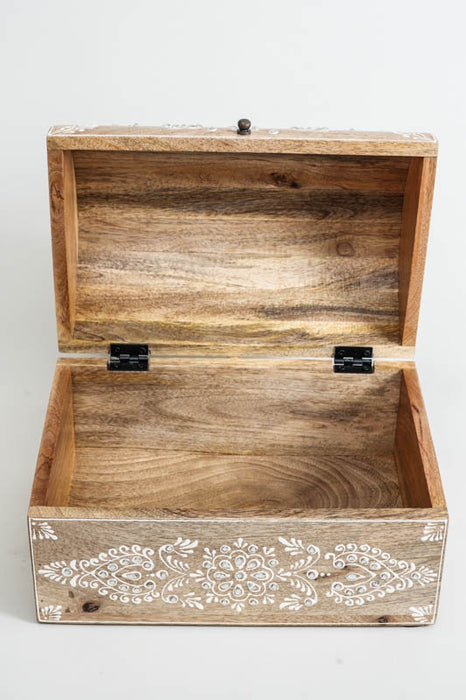 Treasure chest painted mango wood 30x20x18.75cm