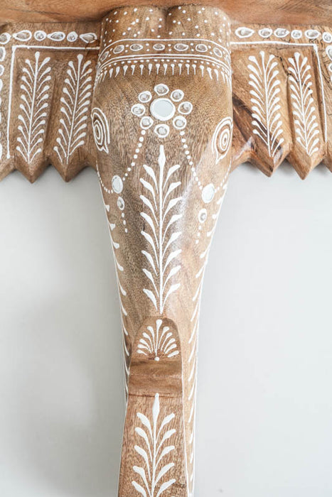 Wanddekoration Elephantenkopf Mangoholz bemalt 37.5x18.75x37.5cm