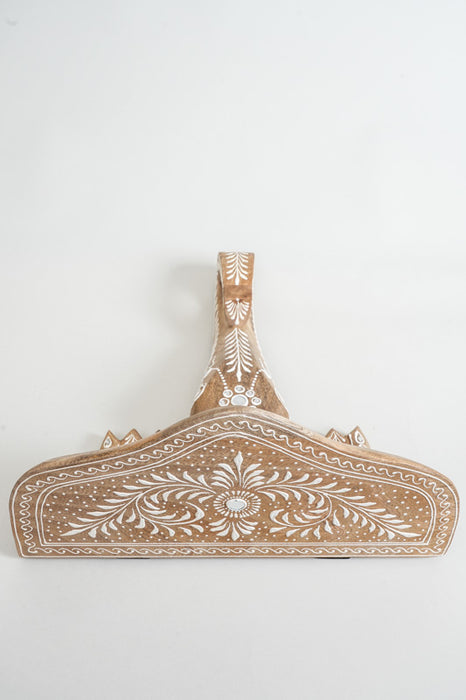 Wanddekoration Elephantenkopf Mangoholz bemalt 37.5x18.75x37.5cm