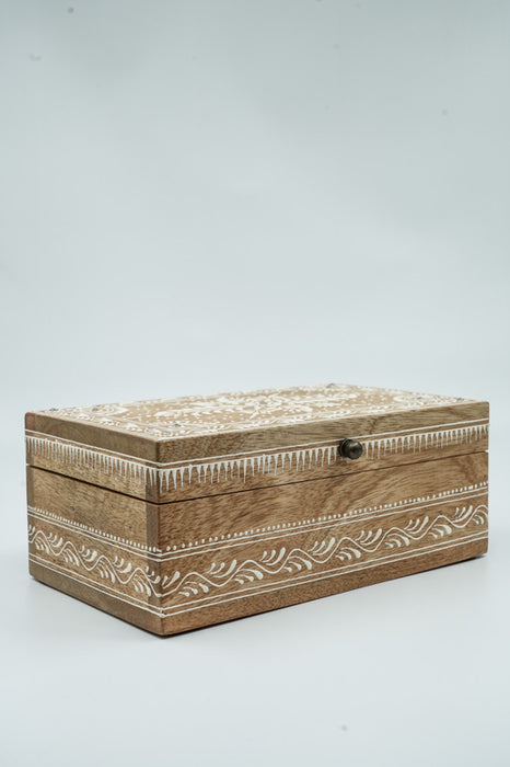 Holzbox Mangoholz bemalt 25x15x10cm