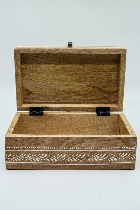 Holzbox Mangoholz bemalt 25x15x10cm