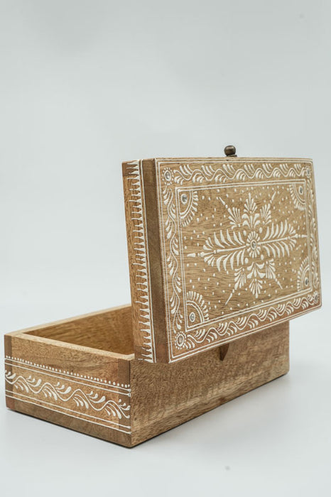 Holzbox Mangoholz bemalt 25x15x10cm