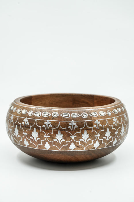 Bol décoratif en bois de manguier peint 18,75x8,75 cm
