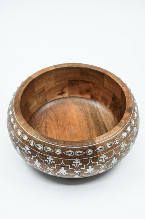 Bol décoratif en bois de manguier peint 18,75x8,75 cm