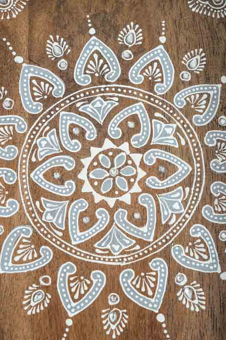 Serviertablett Mangoholz bemalt 35x23x10cm