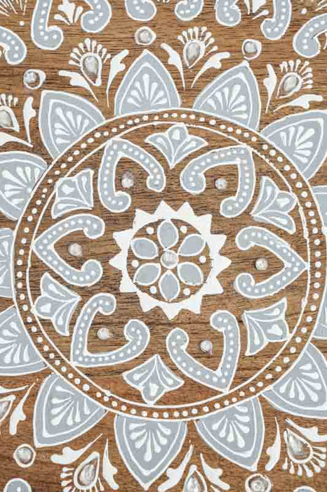 Decorative plate painted mango wood 30x30x2cm