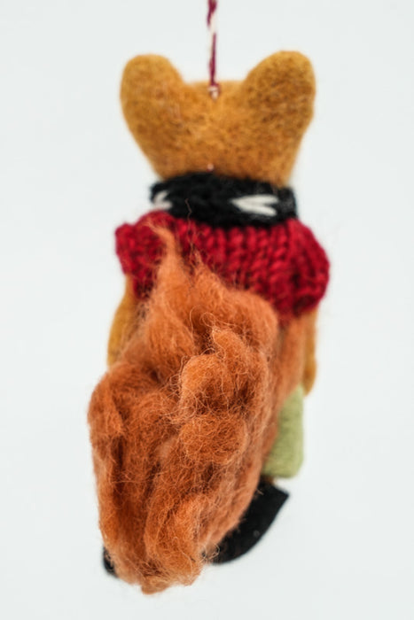 Christmas felt hanging ornament, fox, 13 cm