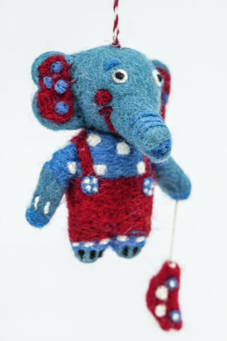 Weihnachtshänger Filz Elefant 8.5 cm