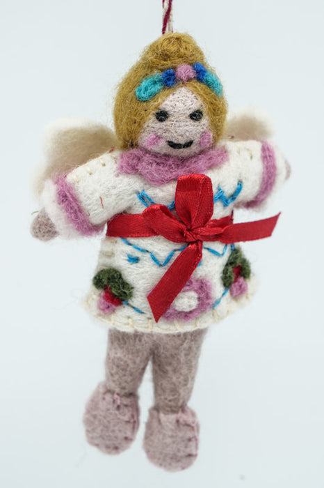 Weihnachtshänger Filz Engel rosa 13 cm