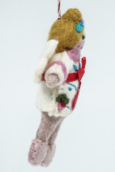 Weihnachtshänger Filz Engel rosa 13 cm