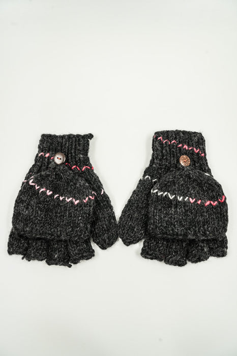 Halbfinger Handschuhe gemustert - One Size