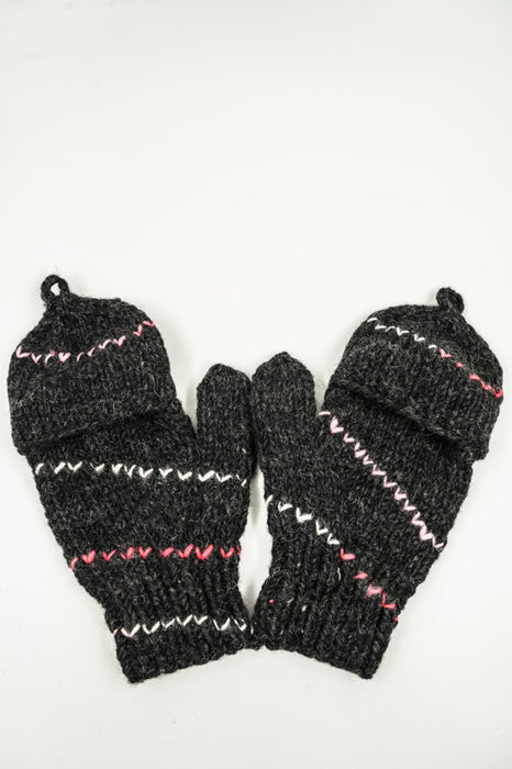 Halbfinger Handschuhe gemustert - One Size