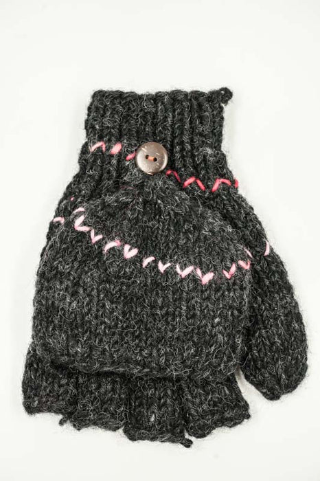 Halbfinger Handschuhe gemustert - One Size