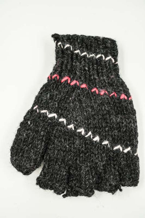 Halbfinger Handschuhe gemustert - One Size