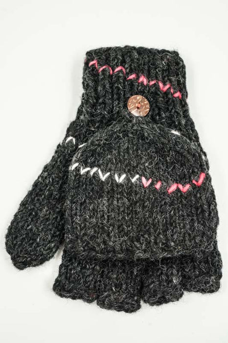 Halbfinger Handschuhe gemustert - One Size