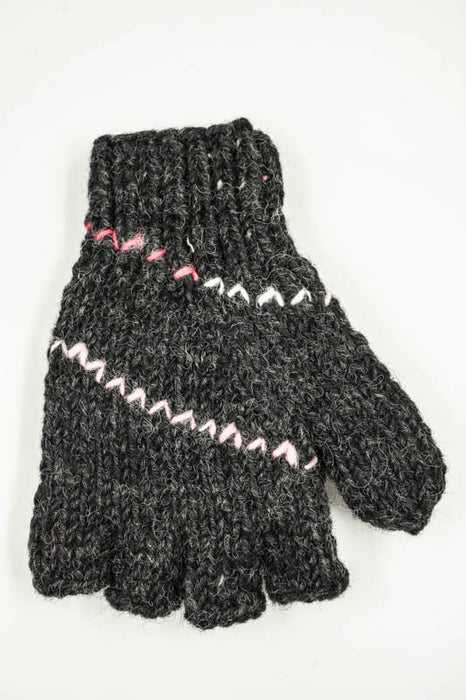 Halbfinger Handschuhe gemustert - One Size