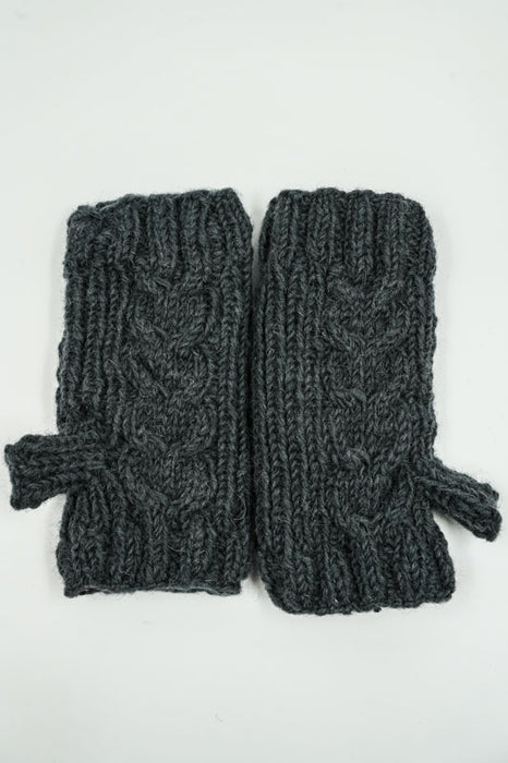 Strickpulswärmer dunkelgrau - One Size