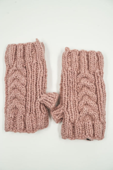 Chauffe-poignet rose tricoté - taille unique