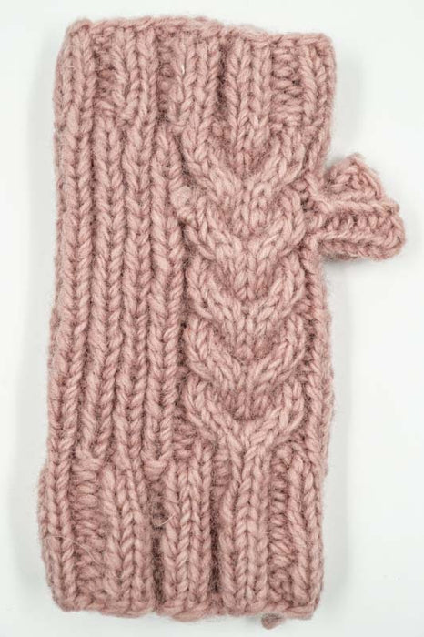 Chauffe-poignet rose tricoté - taille unique