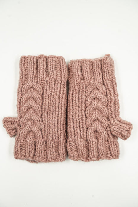 Chauffe-poignet rose tricoté - taille unique